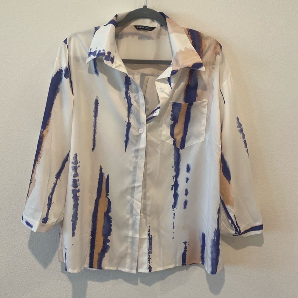 Satin Button Down Shirt